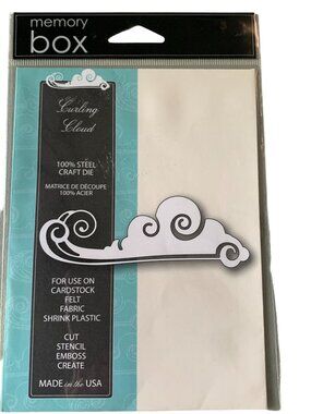 Memory Box Curling Cloud Steel Craft Die 4x1.4"